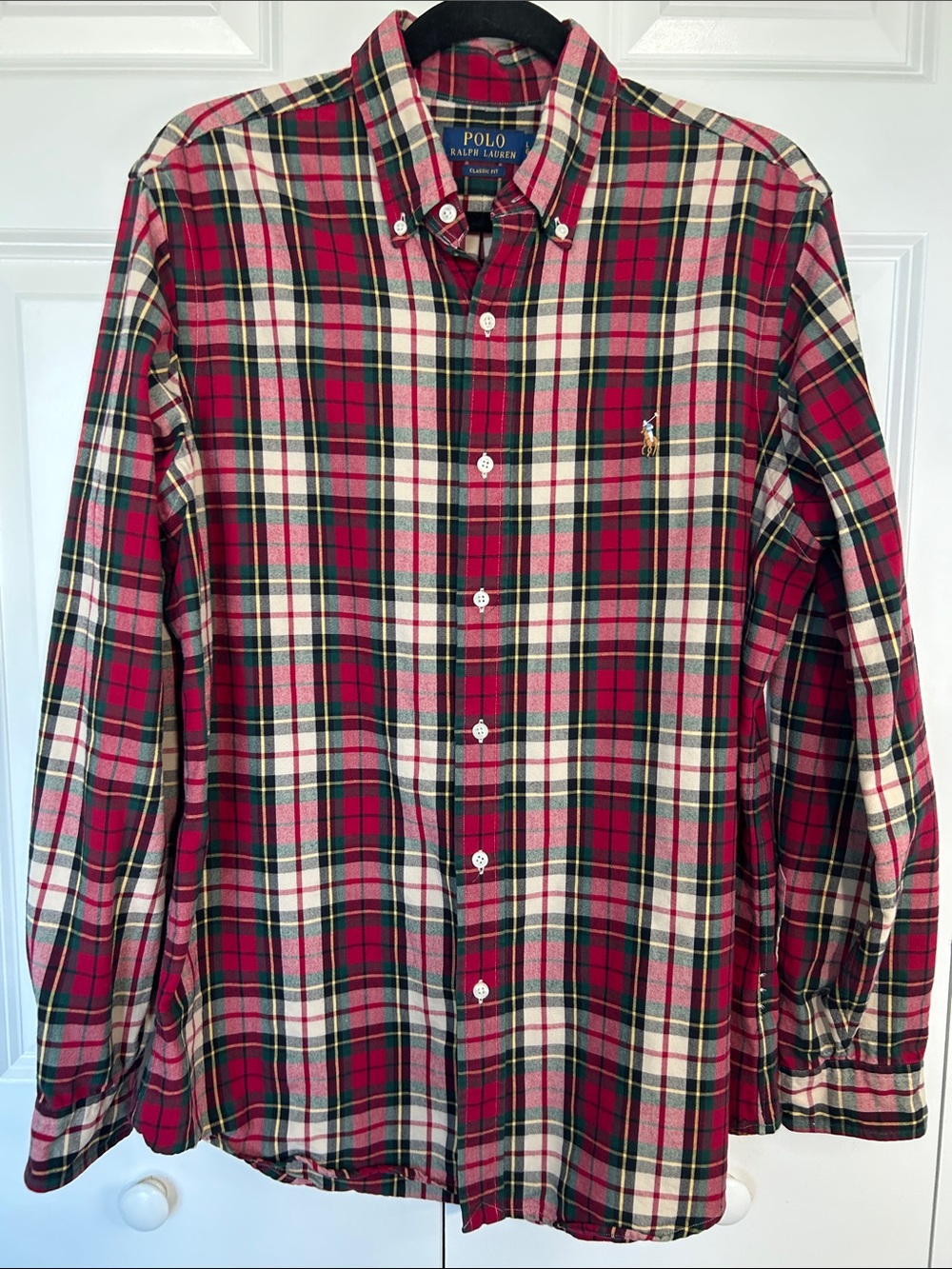 Polo by Ralph Lauren Red and Green Plaid Button-Down Shirt
